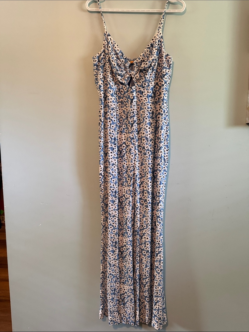 Hutch Blue and White Floral Tie-Front Jumpsuit